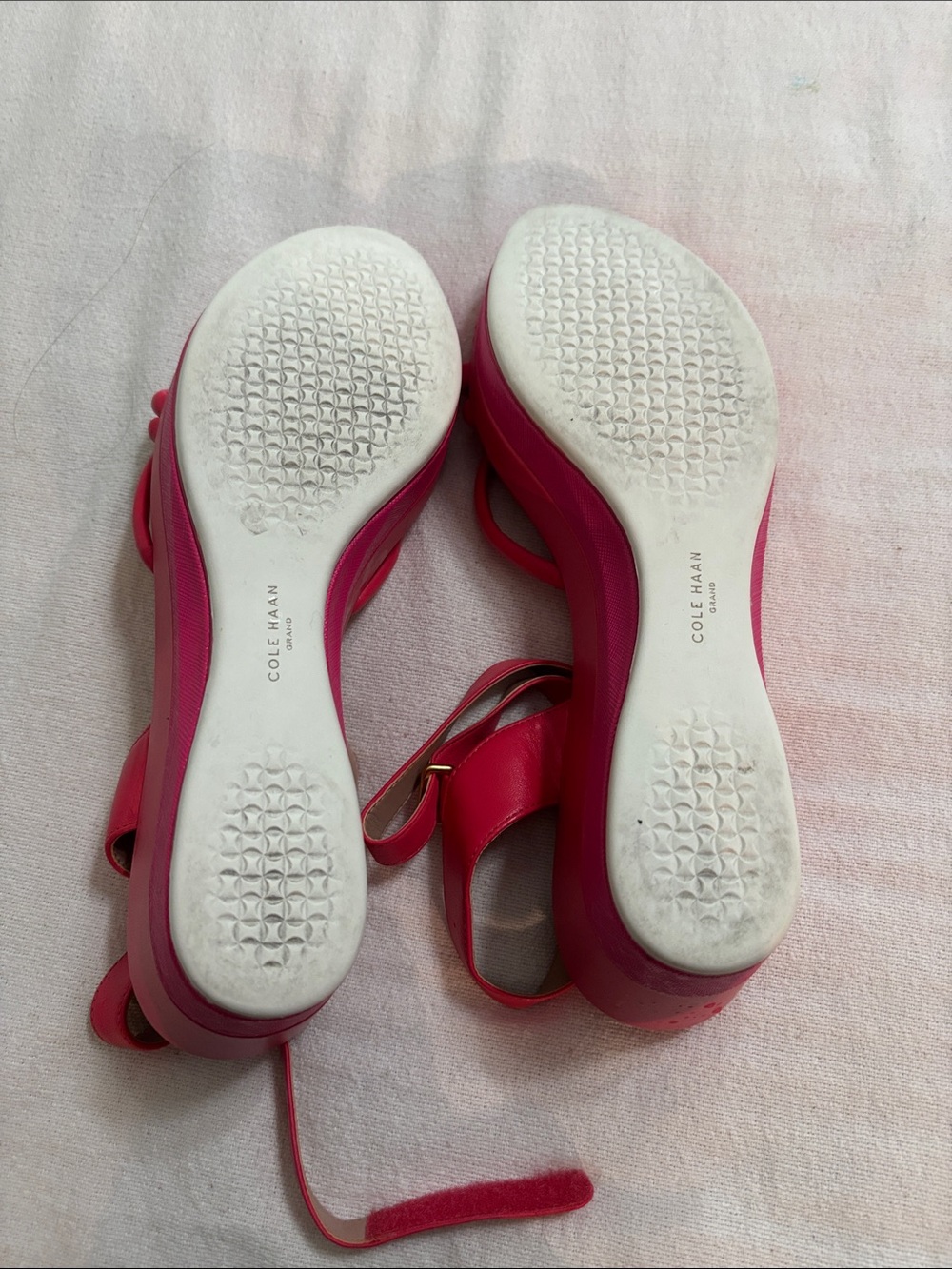 Cole Haan Women's Pink Addison Platform Wedge Leather Strappy Sandal Size 10B - Picture 10 of 10